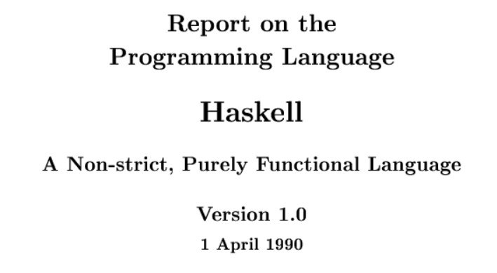 The cover of the 1.0 Haskell report