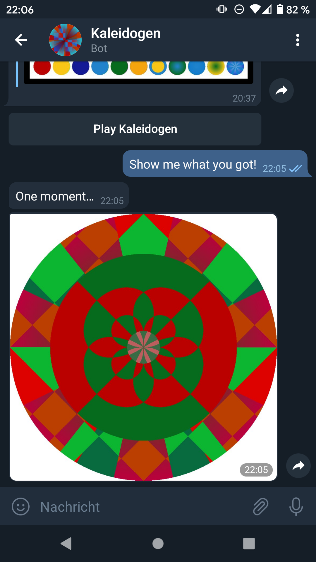 KaleidogenBot in action